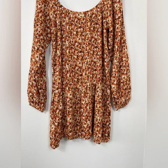 Billabong Floral Fit Long Sleeve Mini Dress Beach Tropical Size SP NWOT - Picture 10 of 13